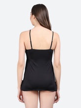 Fleurt Black Forbe Lycra Baby Doll Dress for Women HOBF-BD-0121-BK