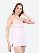 Fleurt Pink Forbe Lycra Baby Doll Dress for Women HOBF-BD-0121-PK