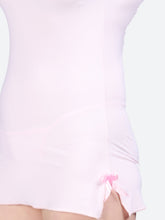 Fleurt Pink Forbe Lycra Baby Doll Dress for Women HOBF-BD-0121-PK