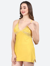 Fleurt Yellow Forbe Lycra Premium Baby Doll Dress for Women HOBF-BD-1062-YL