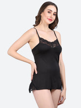 Fleurt Black Forbe Lycra Honey Moon Dress Dress for Women HOBF-BD-0143-BK