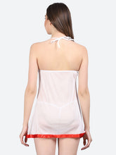 Fleurt Red Spendex Net Baby Doll Dress for Women HOBF-BD-0133-RD