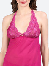 Fleurt Royal Pink Power Net Honey Moon Dress Dress for Women HOBF-BD-99-R.PK