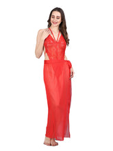 Fleurt Red Spendex Net Baby Doll Dress for Women HOBF-BD-SLG-RD