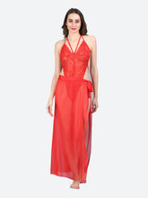 Fleurt Red Spendex Net Baby Doll Dress for Women HOBF-BD-SLG-RD