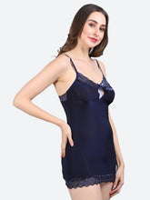 Fleurt Navy Blue Forbe Lycra Honey Moon Dress Dress for Women HOBF-BD-0118-N.BL