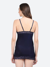 Fleurt Navy Blue Forbe Lycra Honey Moon Dress Dress for Women HOBF-BD-0118-N.BL