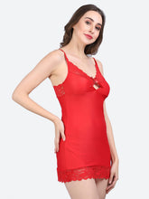 Fleurt Red Forbe Lycra Honey Moon Dress Dress for Women HOBF-BD-0118-RD