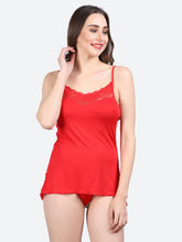 Fleurt Red Forbe Lycra Honey Moon Dress Dress for Women HOBF-BD-0143-RD