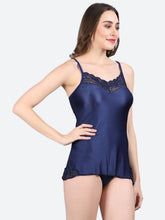 Fleurt Royal Blue Forbe Lycra Honey Moon Dress Dress for Women HOBF-BD-0143-R.BL