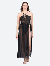 Fleurt Black Spendex Net Baby Doll Dress for Women HOBF-BD-SLG-BK