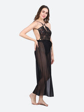 Fleurt Black Spendex Net Baby Doll Dress for Women HOBF-BD-SLG-BK