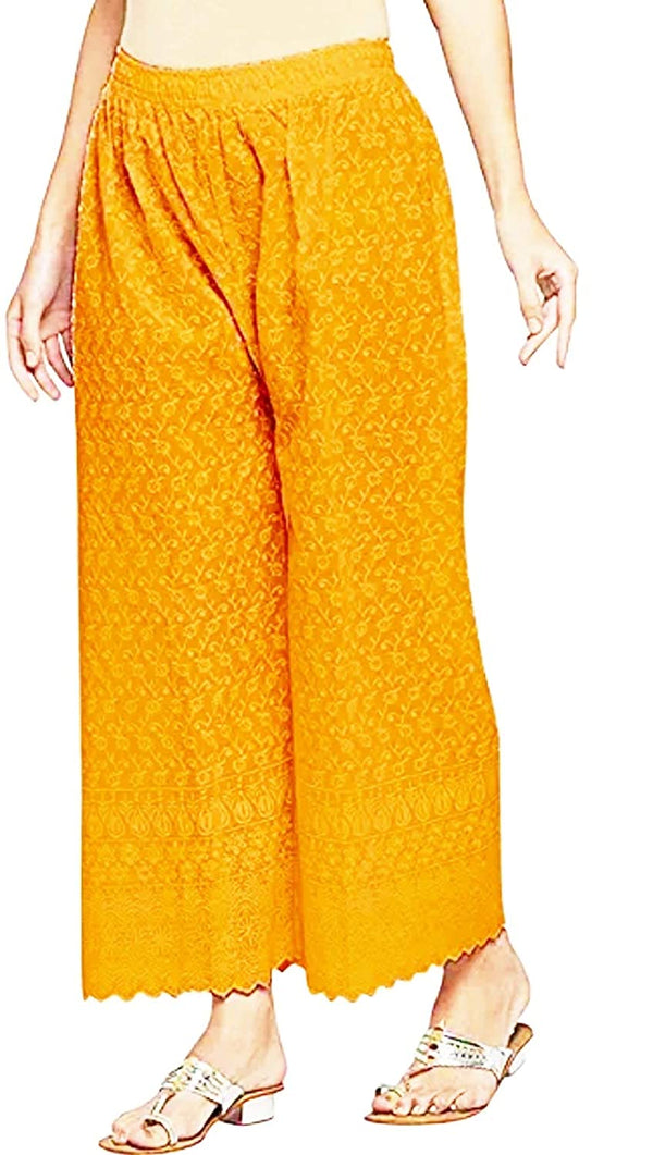 Lightweight Cotton Chikan Palazzo for All-Day Wear HOBK284