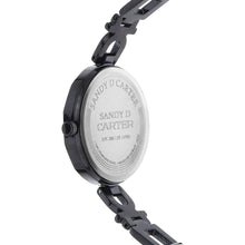 Sandy D Carter Metal Black Analogue Round Watches for Women_SDC24-18-BK