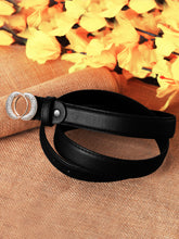 Sandy D Carter Women Black Artificial Leather Stylish Waist Belt for Jeans & Dress SDC-019-BK