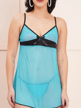 Fleurt Sky Blue Spendex Net Honey Moon Dress Dress for Women HOBF-nbe01016-S.BL