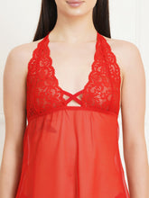 Fleurt Red Power Net Honey Moon Dress Dress for Women HOBF-0099-RD