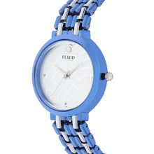 Fluid  Blue Round Metal Strap Analog Watches for Women FLWatch23-012-BL01
