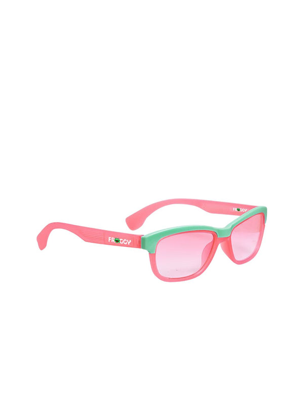FROGGY Pink Plastic Full Rim UV Protected Stylish Sunglasses For Kids Boys & Girls-8237A-PK