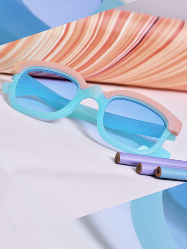 FROGGY Blue Plastic Full Rim UV Protected Stylish Sunglasses For Kids Boys & Girls-8238A-BL