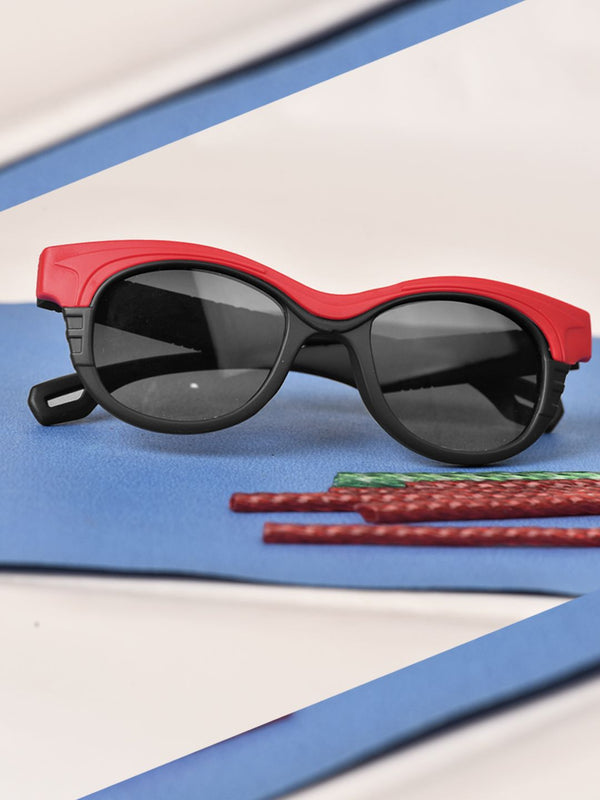 FROGGY Black Plastic Full Rim UV Protected Stylish Sunglasses For Kids Boys & Girls-8239A-BK