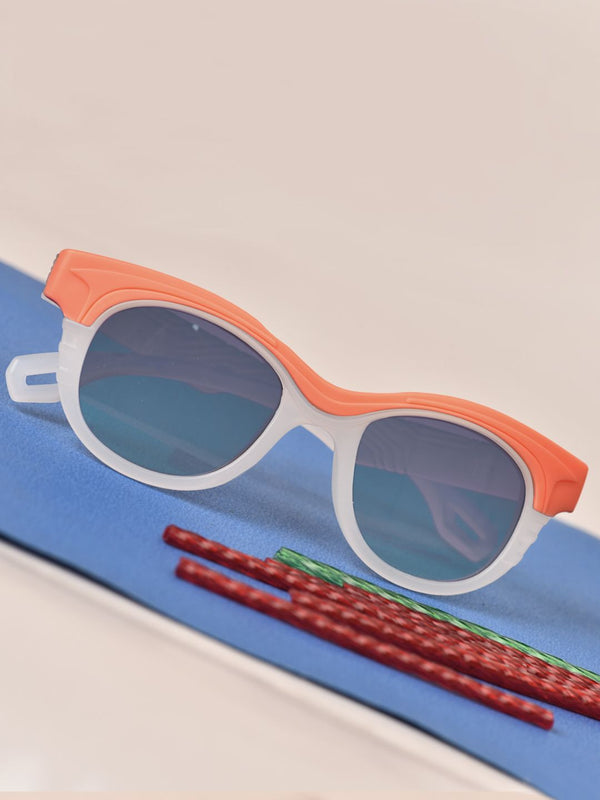 FROGGY White Plastic Full Rim UV Protected Stylish Sunglasses For Kids Boys & Girls-8239A-WH