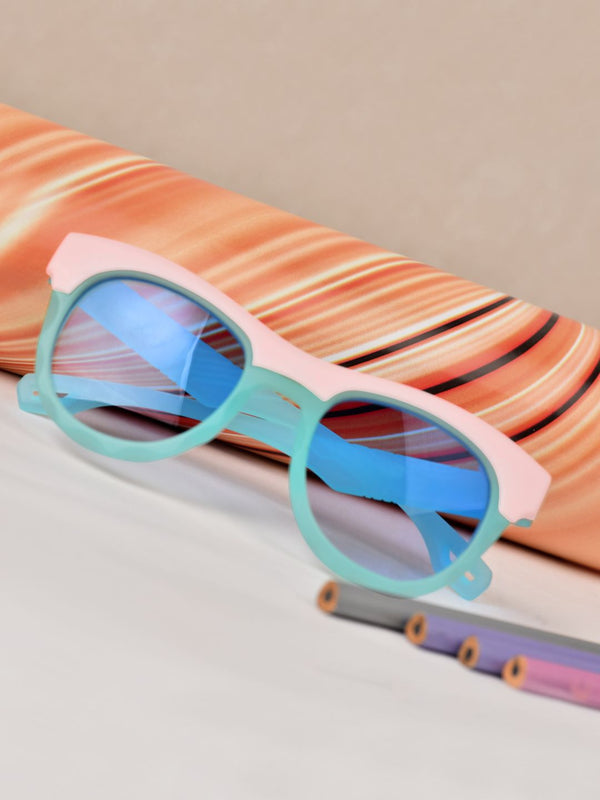 FROGGY Blue Plastic Full Rim UV Protected Stylish Sunglasses For Kids Boys & Girls-8240A-BL
