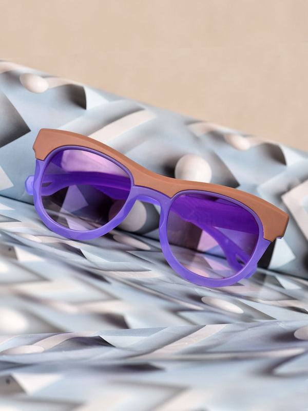 FROGGY Purple Plastic Full Rim UV Protected Stylish Sunglasses For Kids Boys & Girls-8240A-PR
