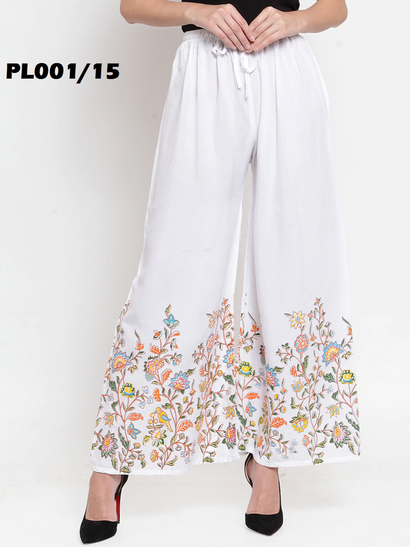 Comfortable Half Print Palazzo in Chic Design HOBK300