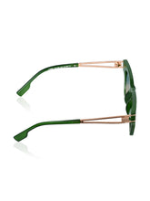 Celebrity Green Plastic and Metal Frame With Green UV Protected Lens Browline Sunglasses for Unisex_LH060-GR