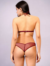 Fleurt Maroon One Size Polyester Lingerie Set For Women