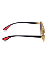 Celebrity Black Plastic and Metal Frame With Black UV Protected Lens Browline Sunglasses for Unisex_2218-BK