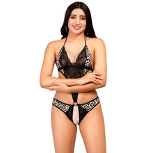 Fleurt Black Lycra Forbes Lingerie Set - One Size (Free Size) For Women Fleurt-Set-LTD-BK-TG