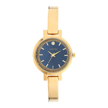 Sandy D Carter Metal Blue Analogue Round Watches for Women_SDC24-22-BL