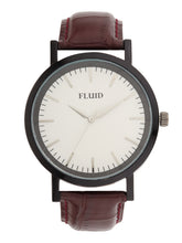 FLUID White Leather Strap Watches For Men FLWatch23-804G-WH01