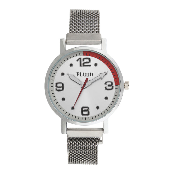 Fluid  Silver Round Allow Strap Analog Watches for Women FLWatch23-023-SL01