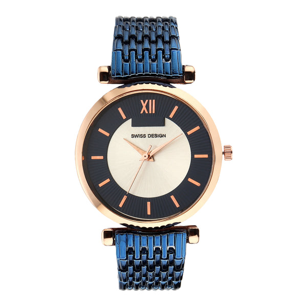 Fluid Blue Stylish Analog Metal Watch For Women SDWatch24-WE1
