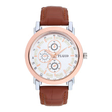 FLUID Brown Leather Strap Watches For Men FLWatch23-020-SL02