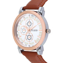 FLUID Brown Leather Strap Watches For Men FLWatch23-020-SL02