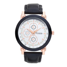 FLUID Black Leather Strap Watches For Men FLWatch23-020-SL01