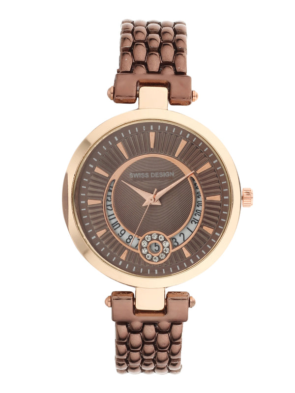 Fluid Cream Stylish Analog Metal Watch For Women SDWatch24-D1