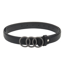 Sandy D Carter Women Black Artificial Leather Stylish Waist Belt for Jeans & Dress SDC-015-BK