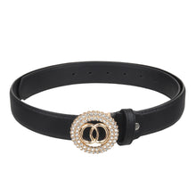 Sandy D Carter Women Black Artificial Leather Stylish Waist Belt for Jeans & Dress SDC-014-BK