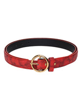Sandy D Carter Women Red Synthetic Leather Waist Belt for Jeans & Formal Paint SDC-22-530-RD