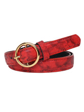 Sandy D Carter Women Red Synthetic Leather Waist Belt for Jeans & Formal Paint SDC-22-530-RD