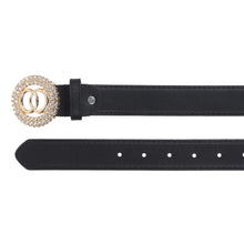 Sandy D Carter Women Black Artificial Leather Stylish Waist Belt for Jeans & Dress SDC-014-BK