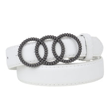 Sandy D Carter Women White Artificial Leather Stylish Waist Belt for Jeans & Dress SDC-015-WH
