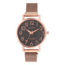 Sandy D Carter Metal Rose Gold Analogue Round Watches for Women_SDC24-74-RG-BK