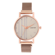 Sandy D Carter Metal Rose Gold Analogue Round Watches for Women_SDC24-74-RG-WH