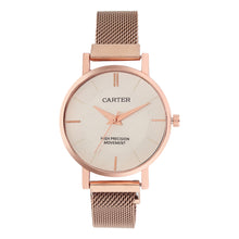 Sandy D Carter Metal Rose Gold Analogue Round Watches for Women_SDC24-73-RG-SL